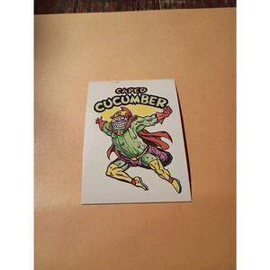 1983 General Mills Zero Heros Trading Card Sticker Card Vintage 36 Caped Cucumbe